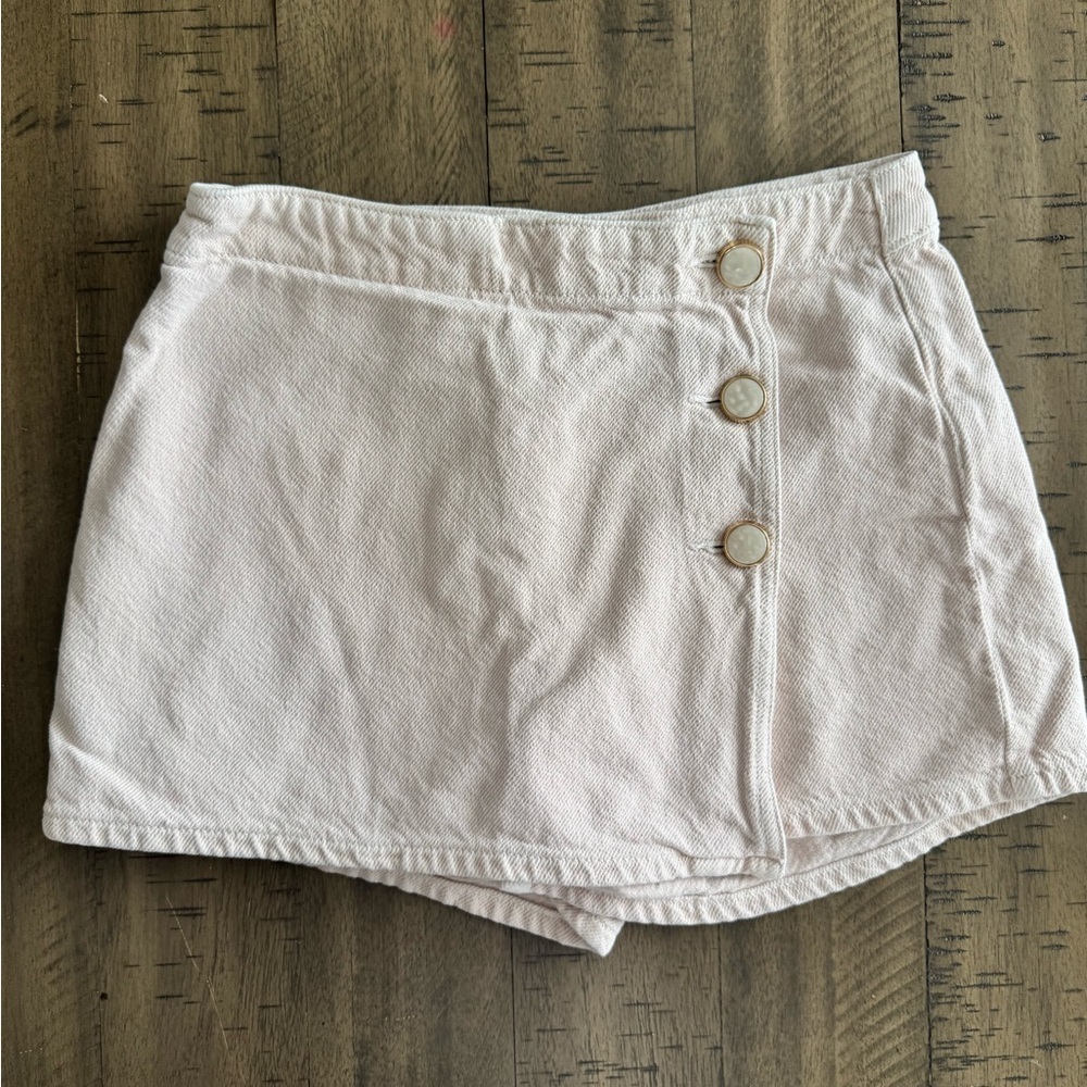 Zara blush pink Textured Skirt/short 100% Cotton